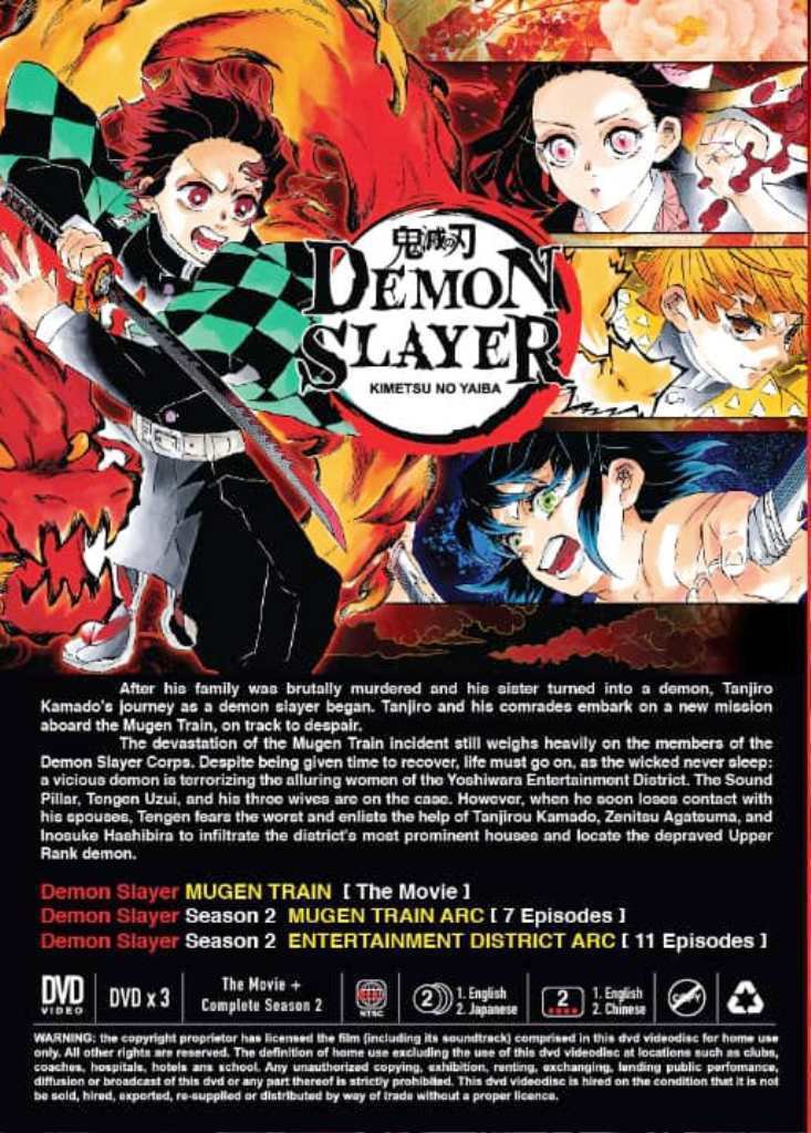 Demon Slayer Kimetsu no Yaiba Mugan Train Movie + Season 2 Japanese ...