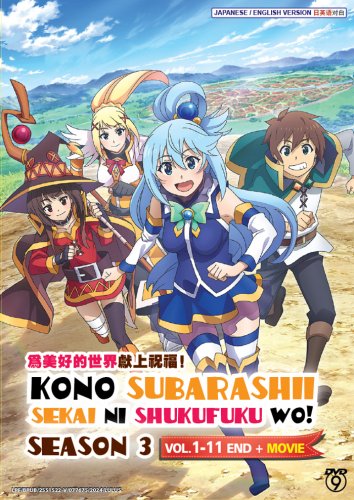 Kono Subarashii Sekai ni Shukufuku wo! Season 3 Vol.1-11 End+Movie Jap Anime DVD Eng Dub Reg 0