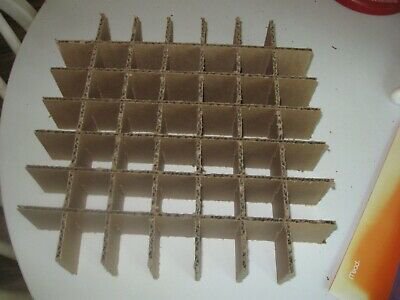 Cardboard Dividers 5 Sets 12" X 12" X 4.25" High 49 cell B 12-4.25-06