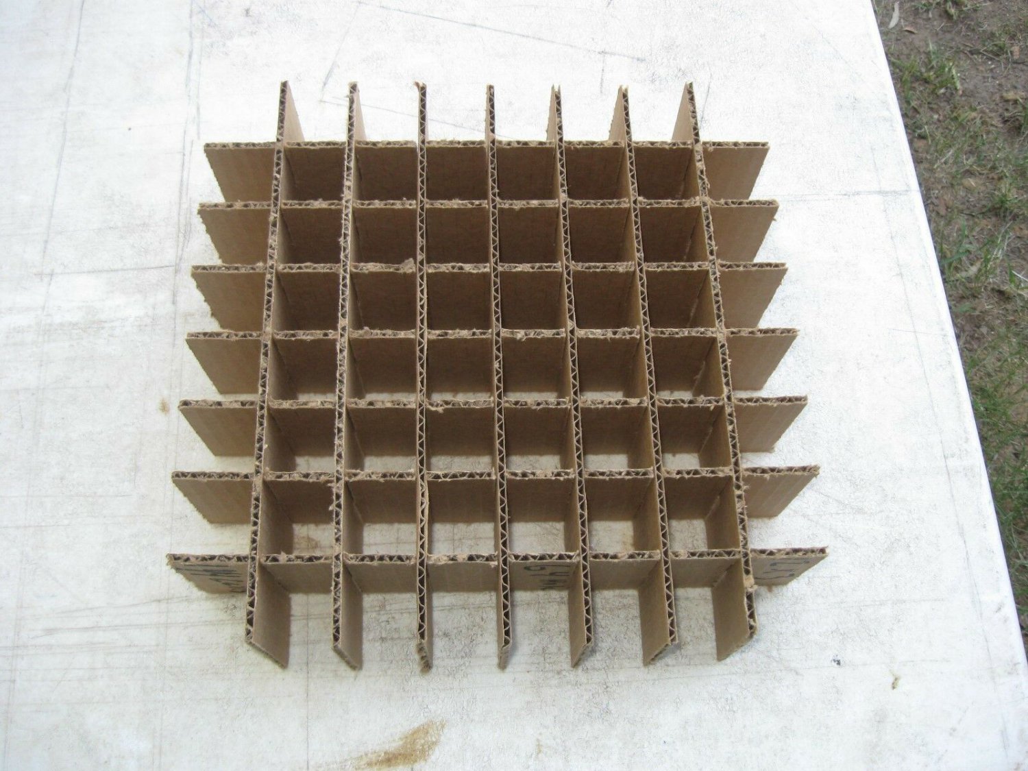 Cardboard Dividers 5 Sets 12" X 12" X 2" High 64 cell B 12-2-07