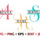 Fancy Split letters Alphabets SVG bundle, Digital Instant Download Files, SVG files for Cricut