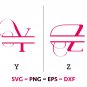 Fancy Split letters Alphabets SVG bundle, Digital Instant Download Files, SVG files for Cricut