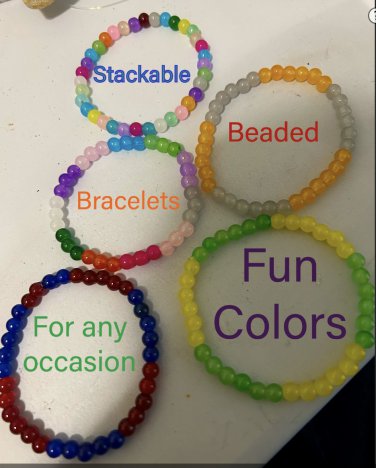 Fun, stackable stretch  bracelets