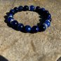 Blue tiger eye , blue glass with silver rhinestone spacers