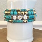 Turquoise stack bracelets