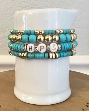 Turquoise stack bracelets