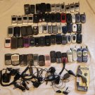 Lot Of 67 vintage Old flip Cell phone bar GSM & CDMA Gold Samsung, LG, Motorola