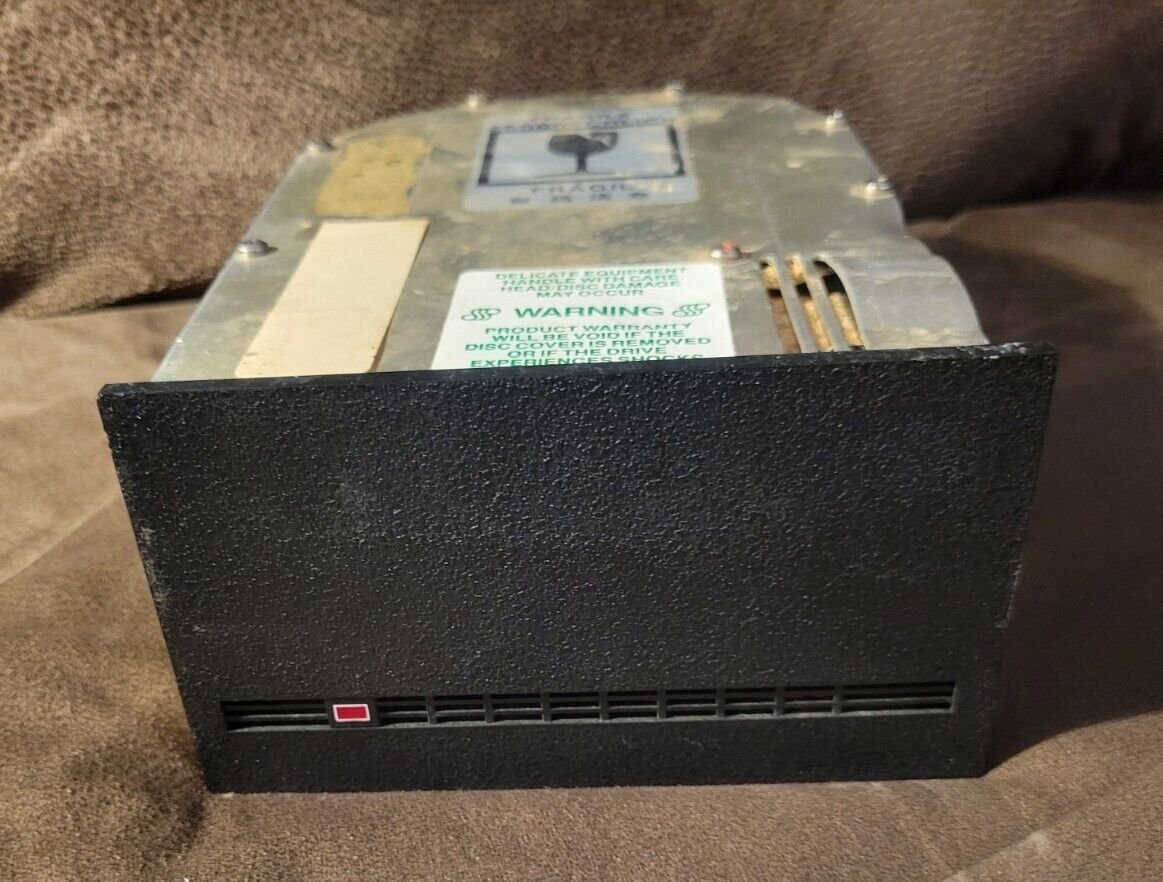 Seagate Model ST-506 5mb Hard Drive Black Plastic IBM Front Plate, circa 1982