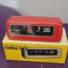 Vintage COPAL Model 707 Flip Clock in Fiery Red with Original Box