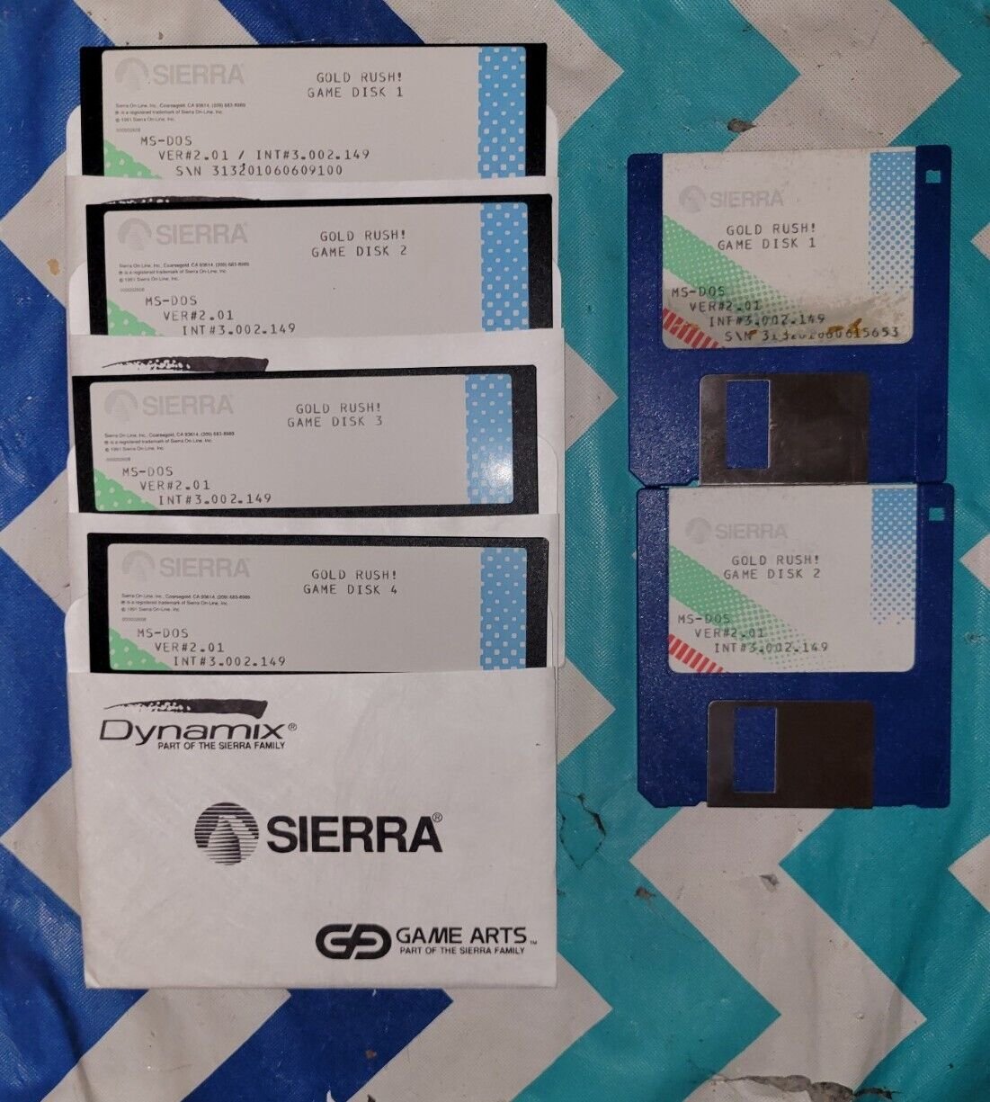 Gold Rush! PC IBM Tandy MS-DOS  Vintage Sierra 3.5 & 5.25 Disks Only v2.01 Game