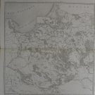 Antique 1850's Map Poland Warsaw Large 17x22 Inches Original Art Engraving