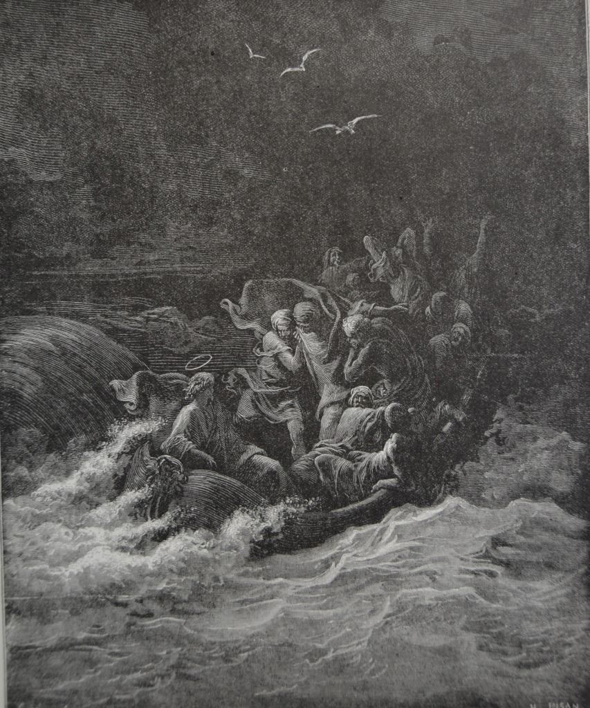 Antique Gustave Dore Art Print Jesus Christ Stilling the Tempest ...