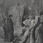 Antique Gustave Dore Art Print Judgement of Solomon Christianity 1880