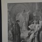 Antique Gustave Dore Art Print Judgement of Solomon Christianity 1880