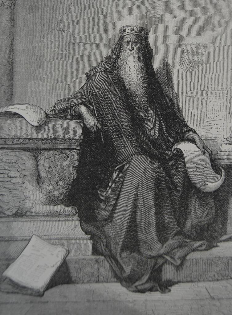 Antique Gustave Dore Art Print Solomon Christianity Religious 1880