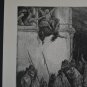 Antique Gustave Dore Art Print Death of Jezebel Christianity Religious 1880