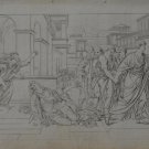 Ancient Roman Scene Art Engraving Antique 1820's The Adulterer Christianity