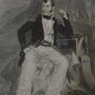 Antique War of 1812 Commodore Oliver Hazard Perry Original 1860 Engraving Art