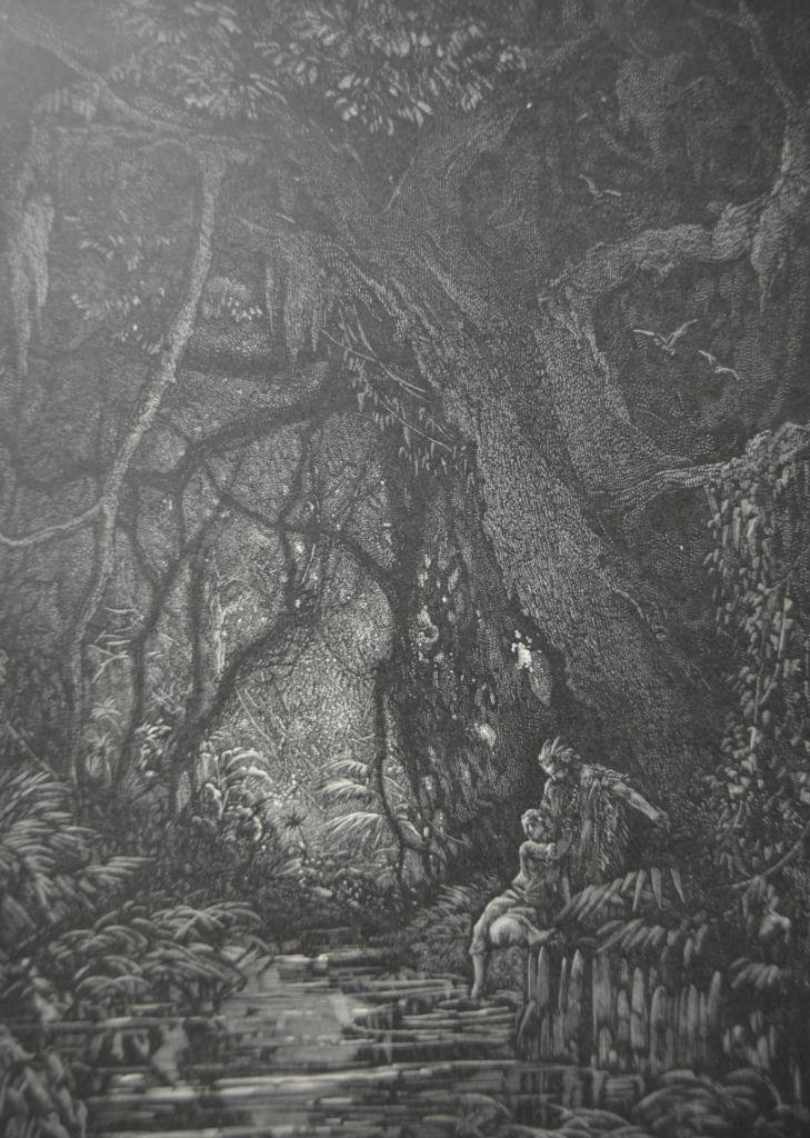 Antique Gustave Dore Chactas and Atala The Deep Forest Art Original 1880