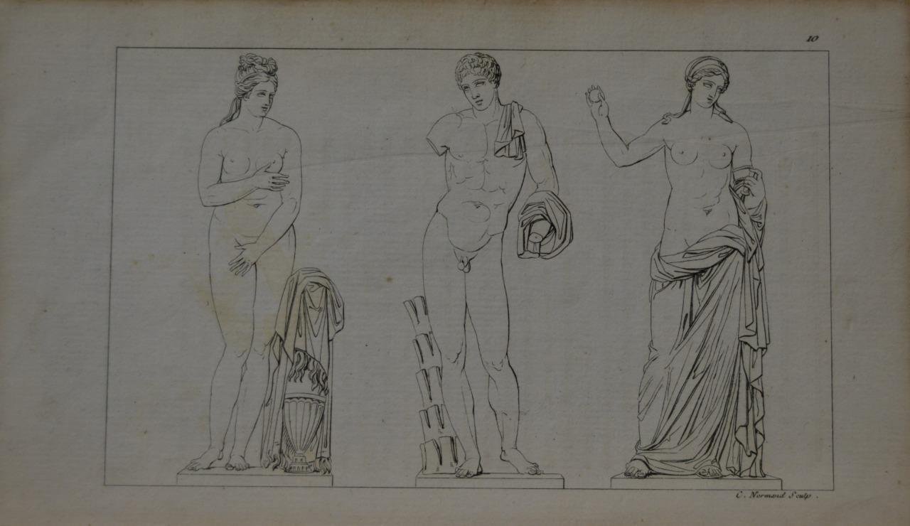 Ancient Roman Statues Art Engraving Antique 1820's Venus Original