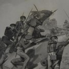 Mexican American War Battle of Churubusco Original Engraving 1858 History