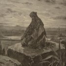 Antique Gustave Dore Art Print Isaiah Christianity Original 1880
