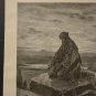Antique Gustave Dore Art Print Isaiah Christianity Original 1880