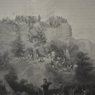 Antique Civil War Art Battle of Rocky Face Ridge Engraving Original 1864 History