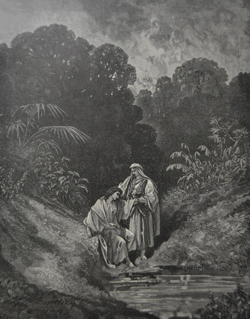 Antique Gustave Dore Art Print Christianity David And Johnathan Original 1880