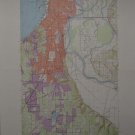 Everett Washington USGS Topographic Map Printed 1976 22x27 Wall Art