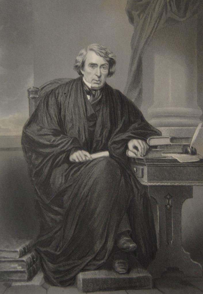 Antique Supreme Court Justice Roger B. Taney Original 1860 Engraving Art