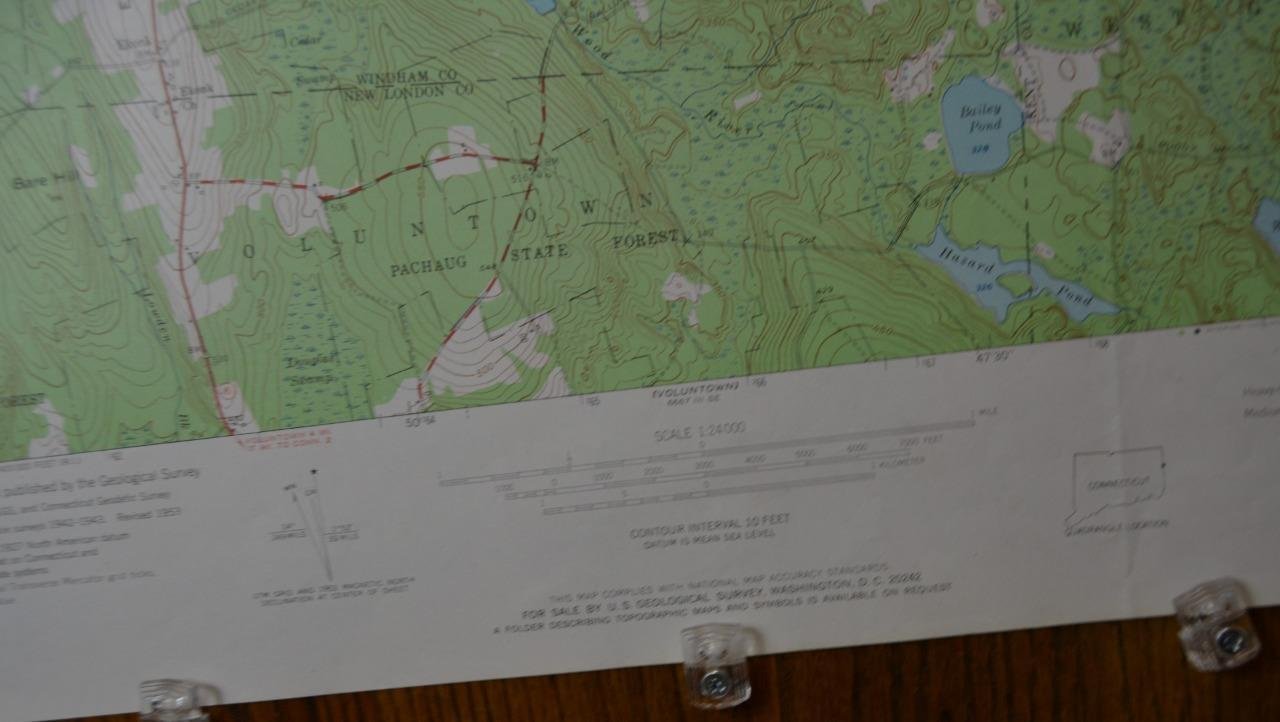 Vintage Oneco Connecticut Original Topographic Map Printed 1953 19x27
