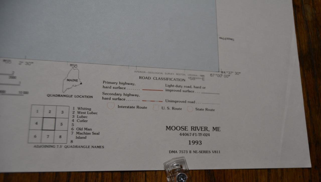 Moose River Maine USGS Photo Topographic Map Printed 1993 22x27 Wall Art
