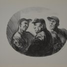 Vintage 1930's Art Print Baseball Argument Paul Louis Clemens Print Wall Décor