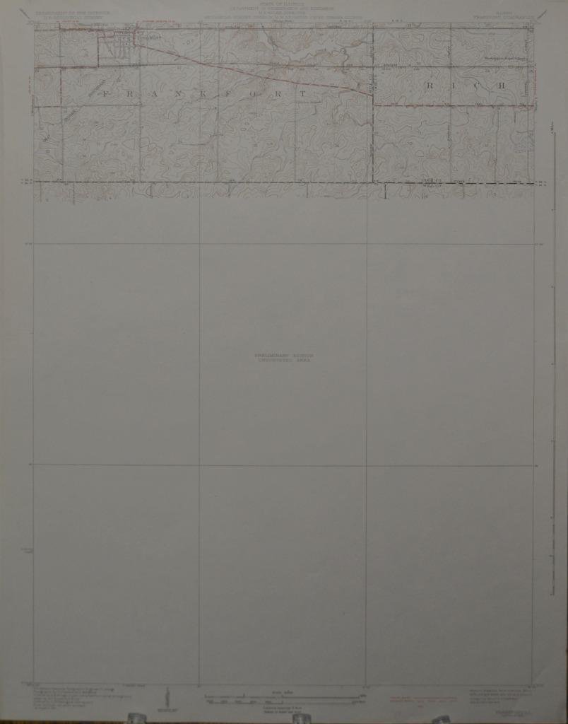 Frankfort Illinois USGS Antique Topographic Map Printed 1930 22x27 Wall Art
