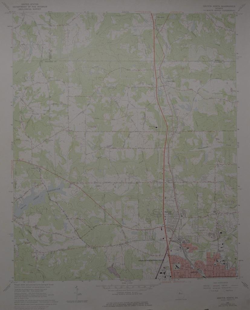 Vintage Griffin North Georgia USGS Topographic Map Original Printed 1973