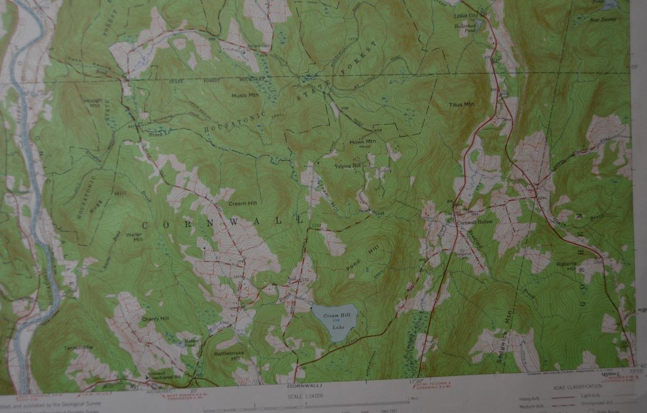 Vintage Topographic Map South Canaan Connecticut Original Printed 1956