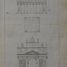 Ancient Greek Architecture Art Print Antique 1821 Floorplan and Façade