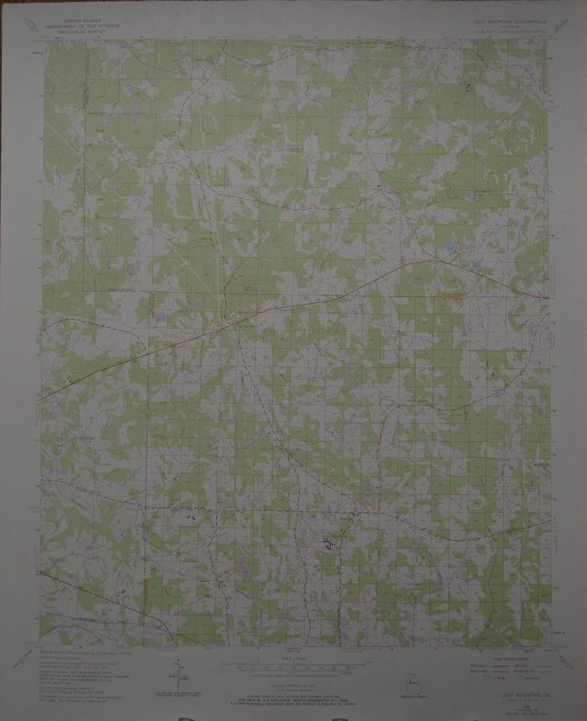 Vintage Lost Mountain Georgia USGS Topographic Map Original Printed 1968