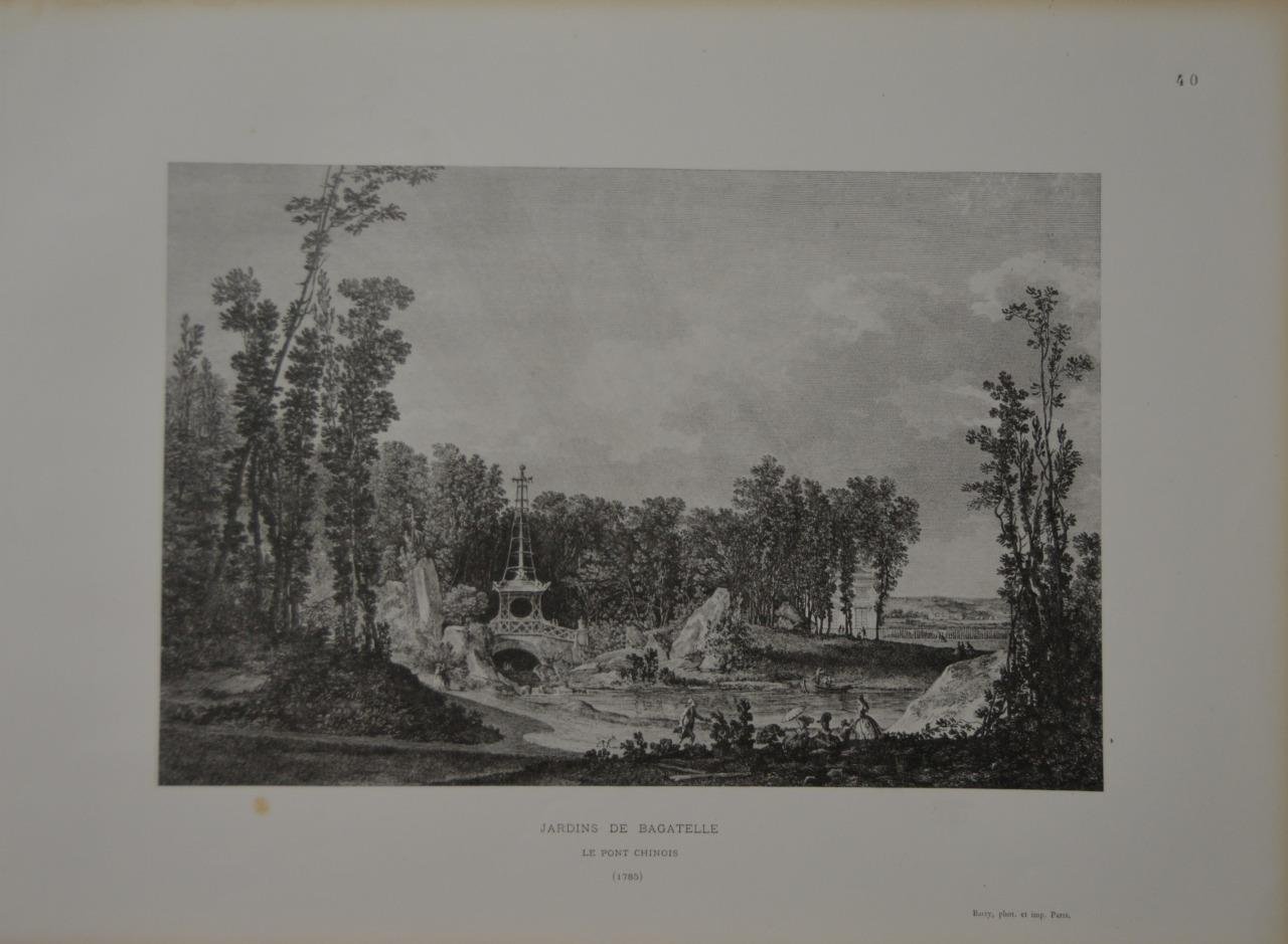 Paris France Bagatelle Gardens Antique Art Print Rare French Exhibition 1900