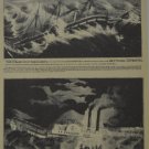 Vintage Currier & Ives Steamship Wrecks and George Washington Art Print 1942