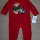 LITTLE ME Christmas Bear Velour ROMPER NWT 6M $29