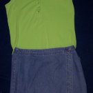 STO Wrap Jean Embellished SKIRT 8 + CLAIBORNE Top Outfit