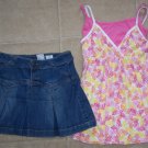 OLD NAVY Jean Skirt Adj Waist ARIZONA Strappy Top 14/16