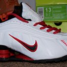 NIKE Shox R4 All White/Red US 1 UK 13  EUR 32