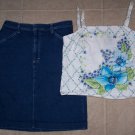 Womens ST JOHNS Denim Jean Skir 10t GAP Strappy Top M