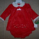 NWT 3 PC Baby Infant Girls Santa Holiday Dress 3/6M $28