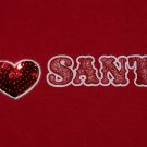 Girls I ♥ Santa LS Shirt Top Holiday Christmas Love L 10/12