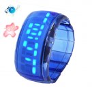 Hot Sell Blue LED Bracelet Watch Transparent Plastic