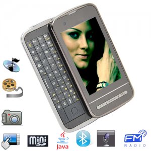3.0 Inch Touch Screen Sideslip Quadband Mobile Phone with JAVA and Full Keyboard